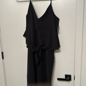 TCEC black strapless jumpsuit with a tie front size large